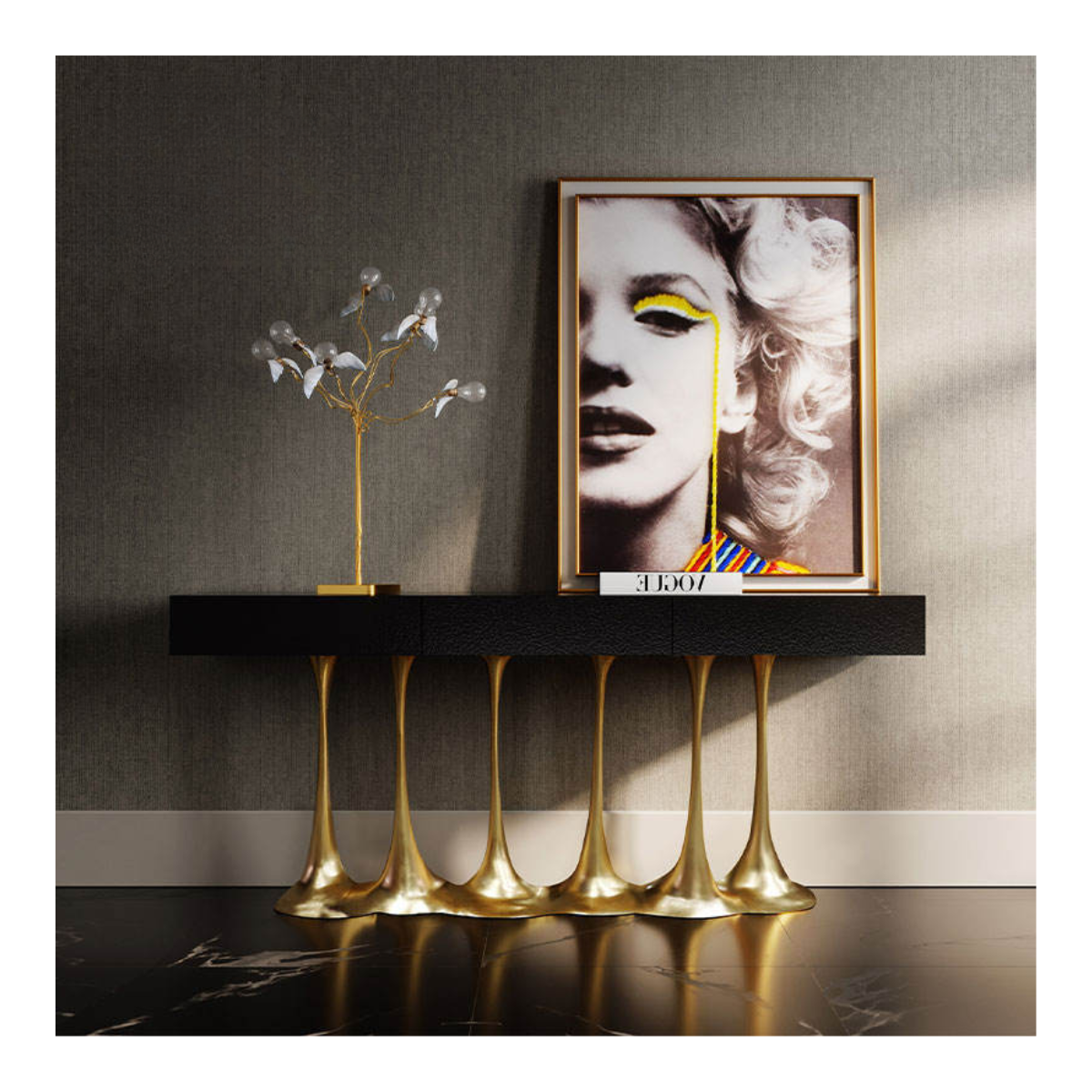 Goblet Gold Console Table